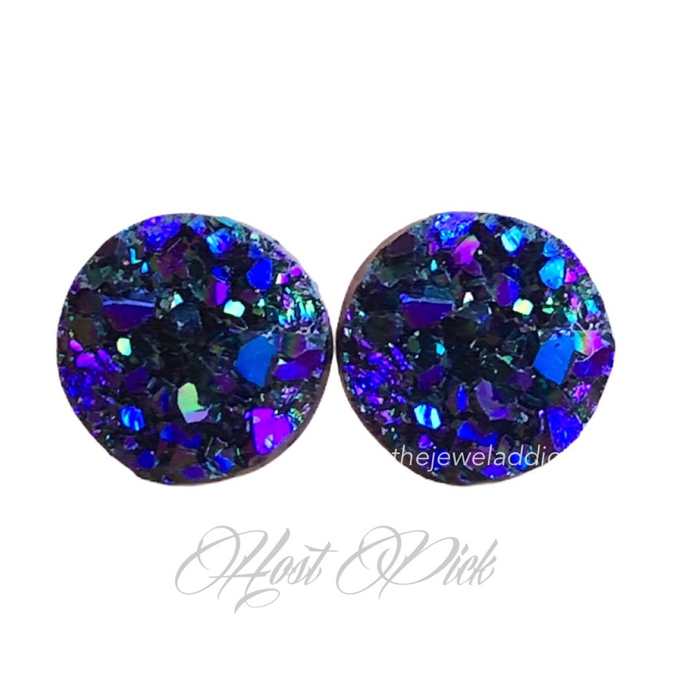 3 for 15🎀 blackberry Druzy style earrings